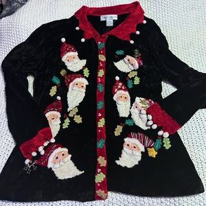 62 Vintage 80s Christmas That Sweater super soft hidden buttons flaw